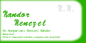 nandor menczel business card
